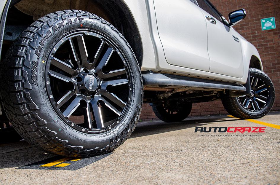 TOYOTA HILUX N80 4WD MO978 RAZOR SATIN BLACK MACHINED 